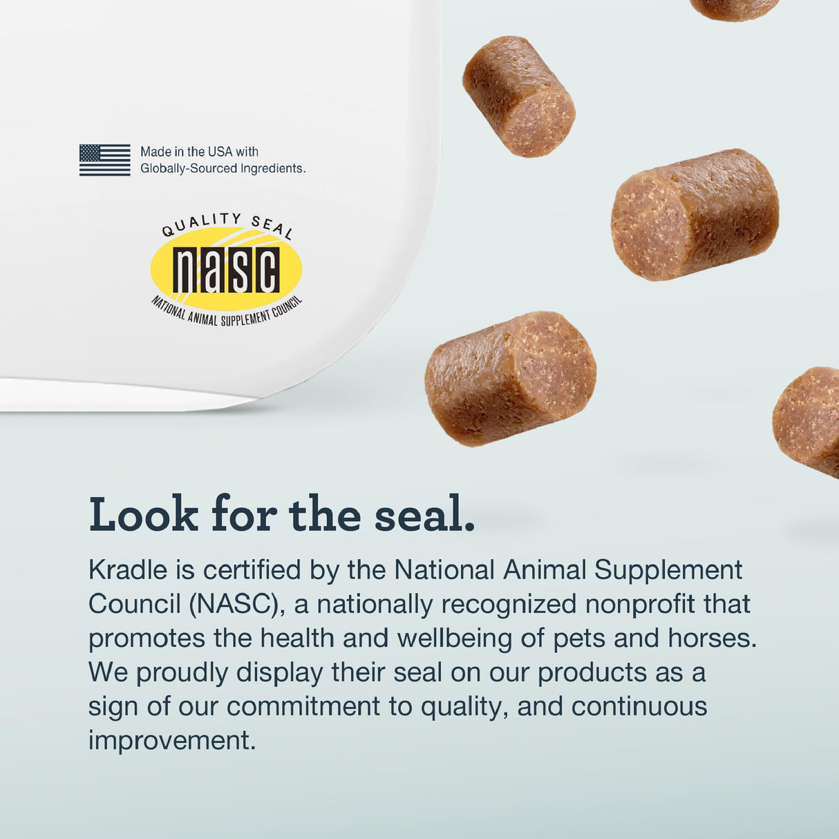 Kradle Calming Chews for Dogs -Vet Formulated with L-Theanine, Ashwagandha and GABA for Managing Normal Stress and Promoting Relaxation - Chicken Flavored Calming Supplement - 75 Soft Chews