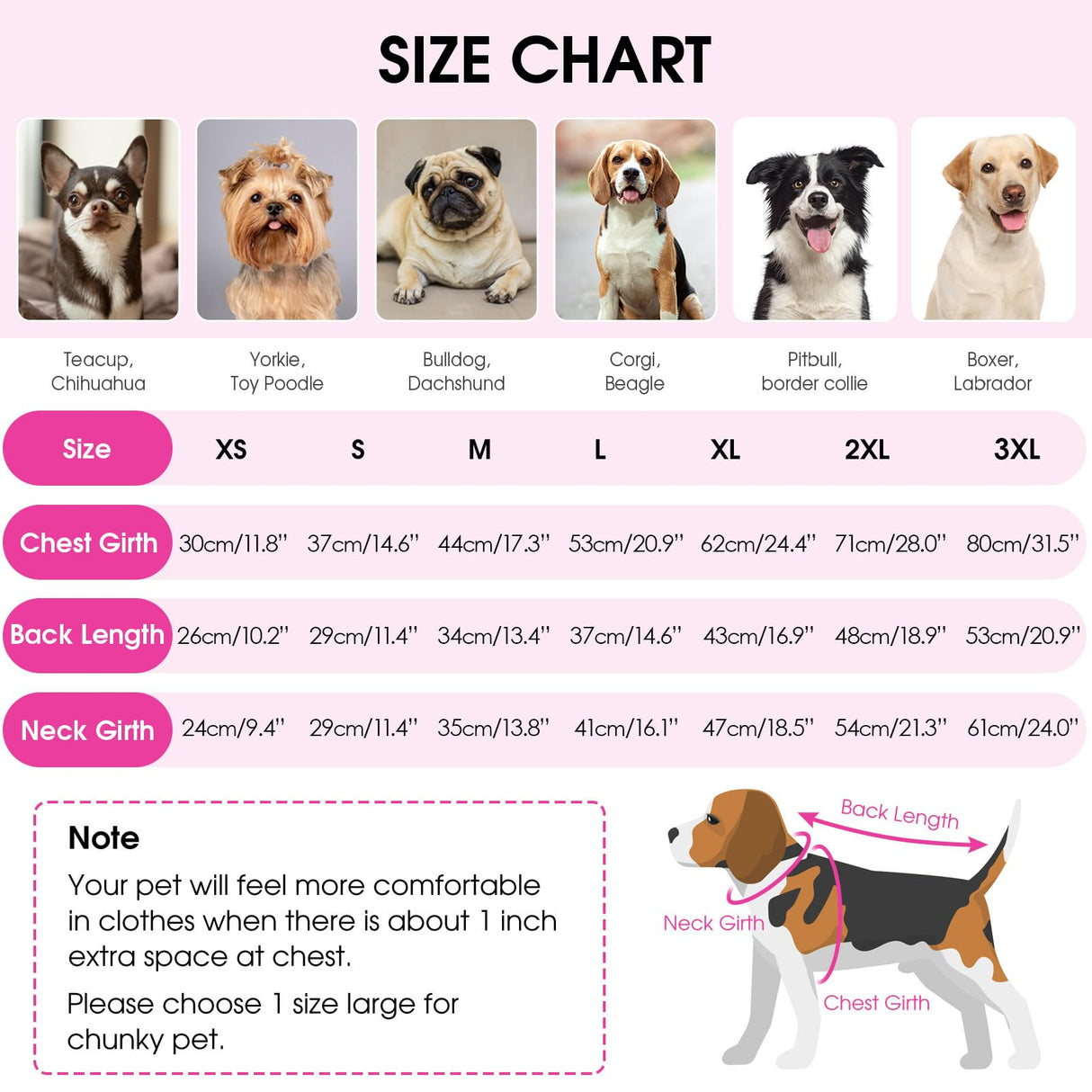 Queenmore Soft Warm Large Dog Sweater, Large Dog Sweaters for Male Dogs, Pet Christmas Sweaters, Extra Large Breeds Kintwear, Turtleneck Pullover Pet Clothes, Fuchsia 3XL