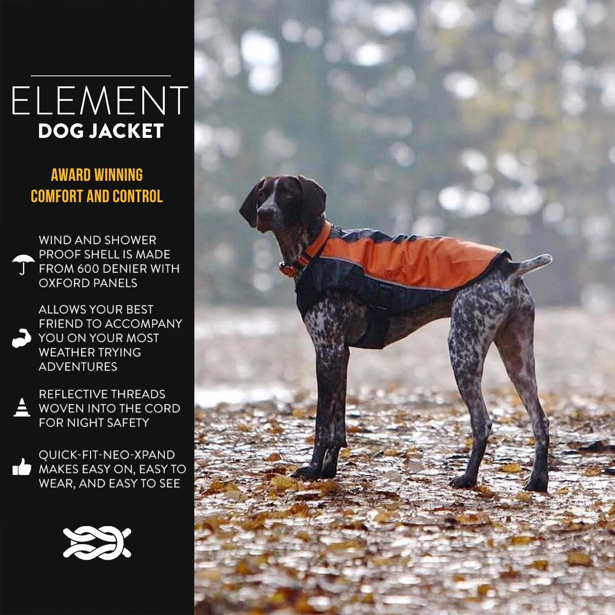 EzyDog Element Jacket - Simple to FIT Water & Wind Proof Dog Jacket (X-Large, Scarlet)