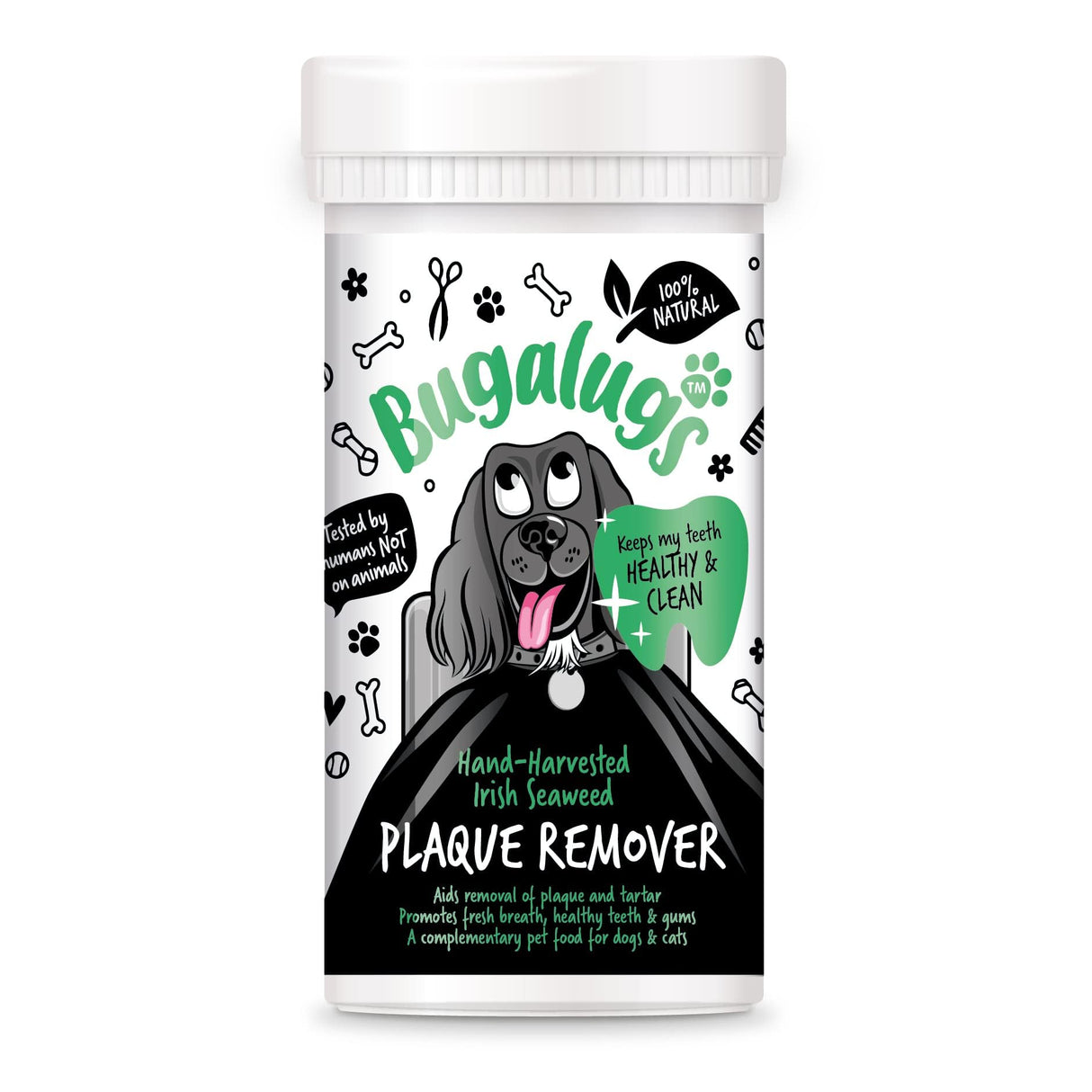 BUGALUGS Plaque Off Remover for Dog Teeth & Bad Breath 100% Natural | Plaque Off No Toothbrush or Dog Toothpaste | Remove Dog Bad Breath & Plaque Remover for Dogs & Cats (Dog 70g)
