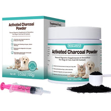 Load image into Gallery viewer, Activated Charcoal for Dogs, Cats, and All Pets, Charcoal for Dogs Poisoning, Digestive Health, Gas & Liver Support, Non-GMO, Gluten Free,3.53oz(Powder)