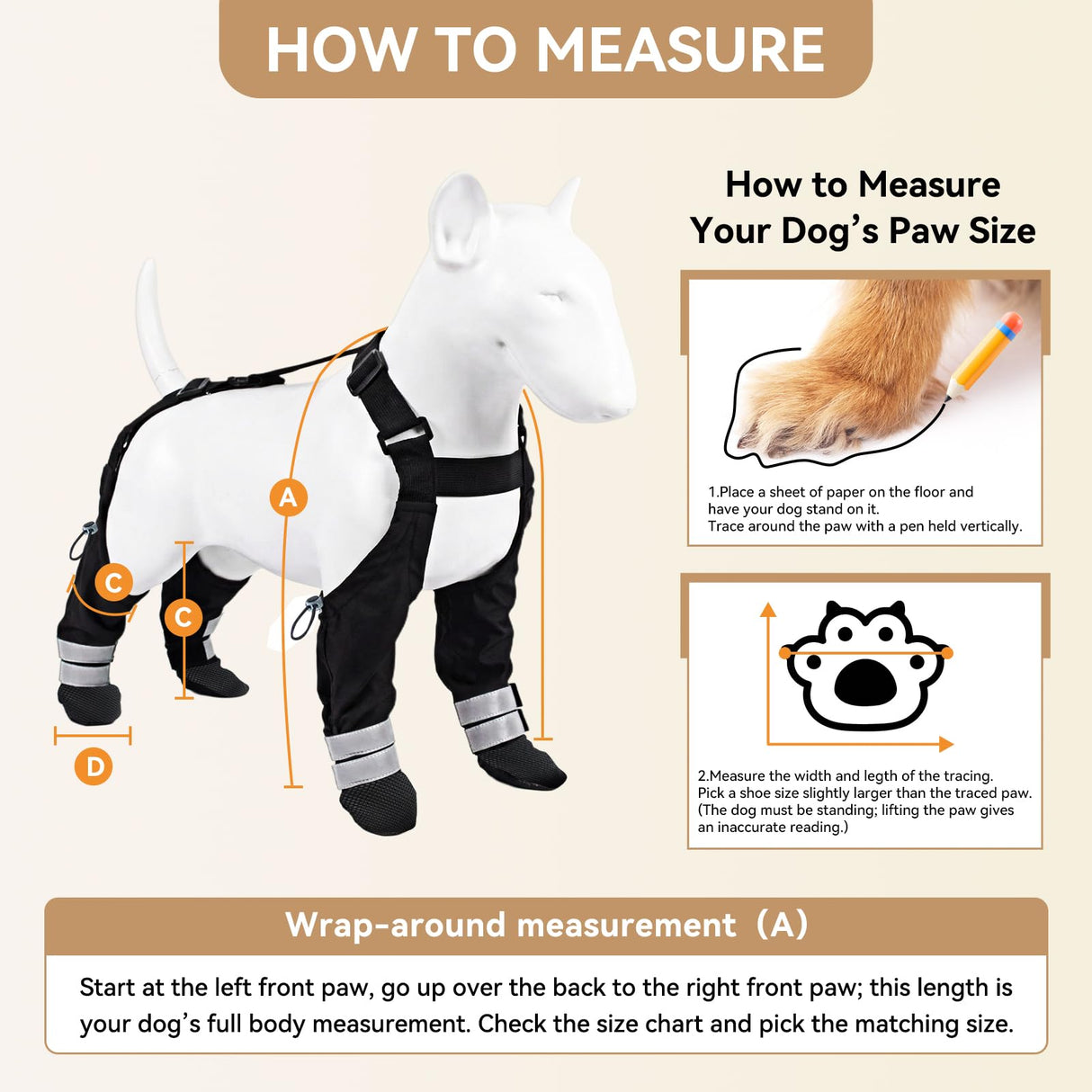 Dog Suspender Boots for Small Dogs – Waterproof & Non-Slip Dog Paw Protectors with Adjustable Straps & Reflective Strips, All-in-One Connected Dog Boots for Outdoor Walks, Snow, Rain, Hiking (XS)