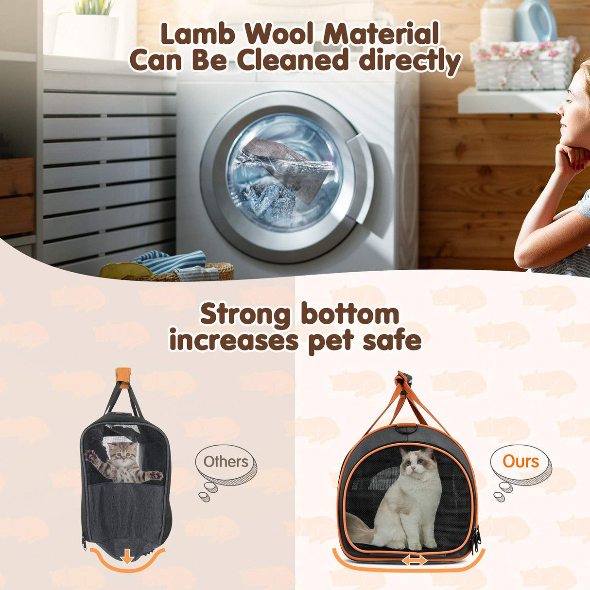OKMEE Cat Carrier TSA Airline Approved with Ventilation for Small Medium Cats Dogs Puppies, Dog Carrier with Big Space, 5 Mesh Windows, 4 Open Doors for Comfortable Travelling.