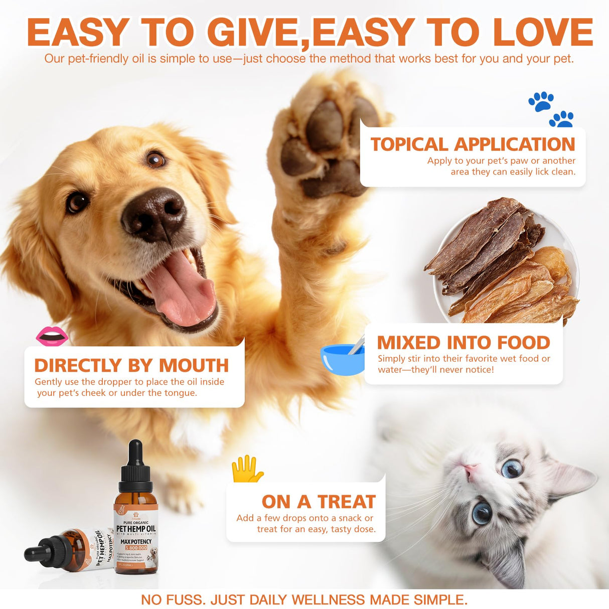 Organic Неmp Oil for Dogs Cats (2-Pack), Supports Hip Joint Health, Rеlaxation & Slеep, Pet Calming Drops, Dog Anxiеty Relief & Strеss & Pаin Rеlief for Dogs