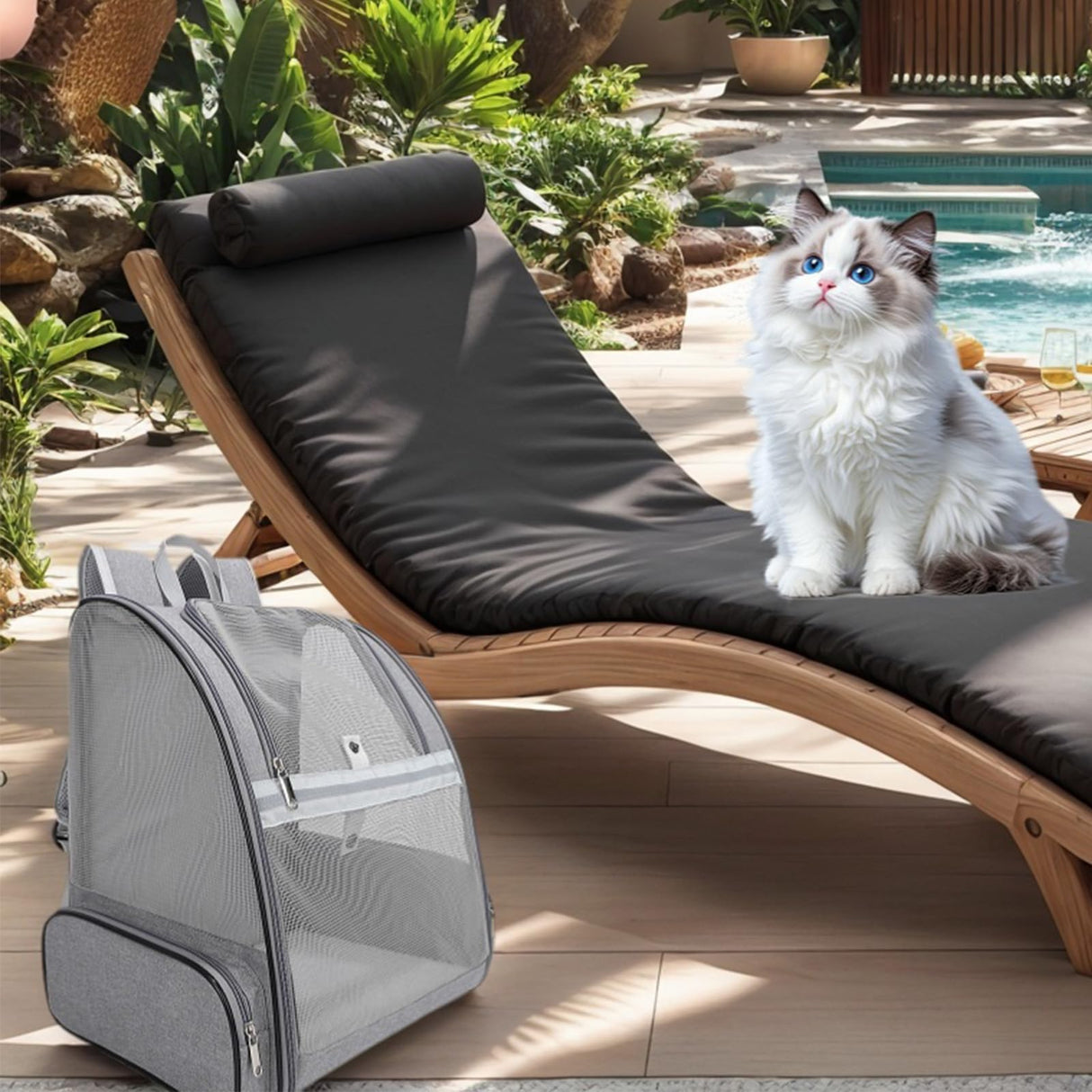 Dog Backpack Carrier for Small Dogs & Medium Cats up to 11 lbs, Foldable Pet Travel Backpack with Ventilated Mesh, Comfortable Cat/Dog Carrier for Hiking, Camping & Travel