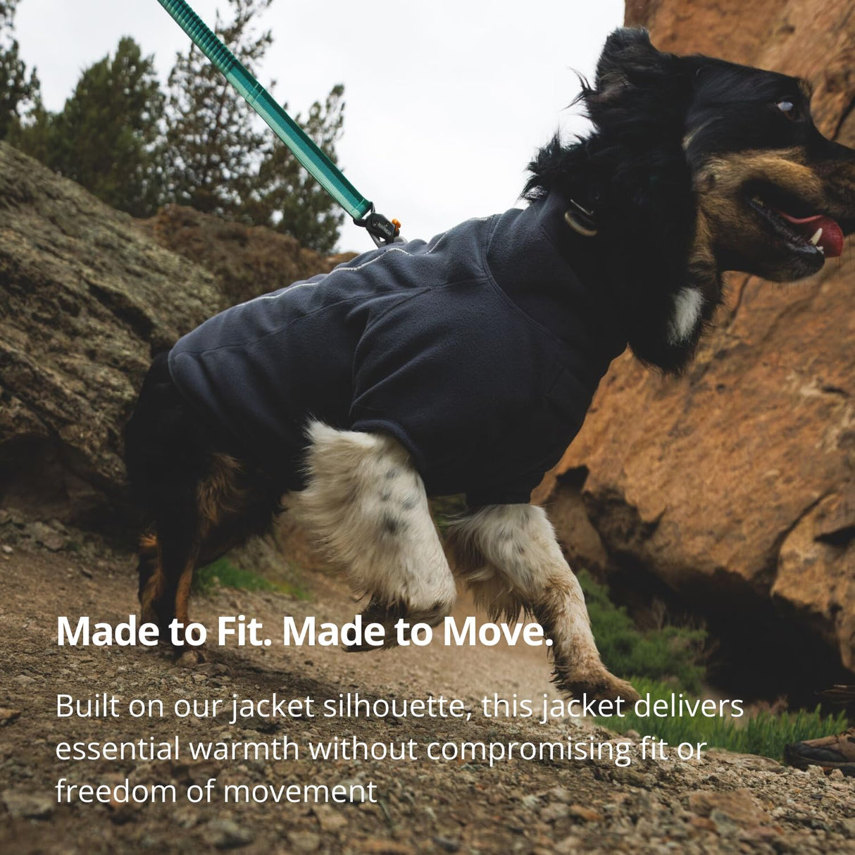 Ruffwear, Climate Changer Fleece Dog Jacket, Sleeved Silhouette for Core Heat, Quick‑Dry Fleece, Full‑Length Zip, Front & Back Leash Portals, Reflective Trim, Basalt Gray, X-Large