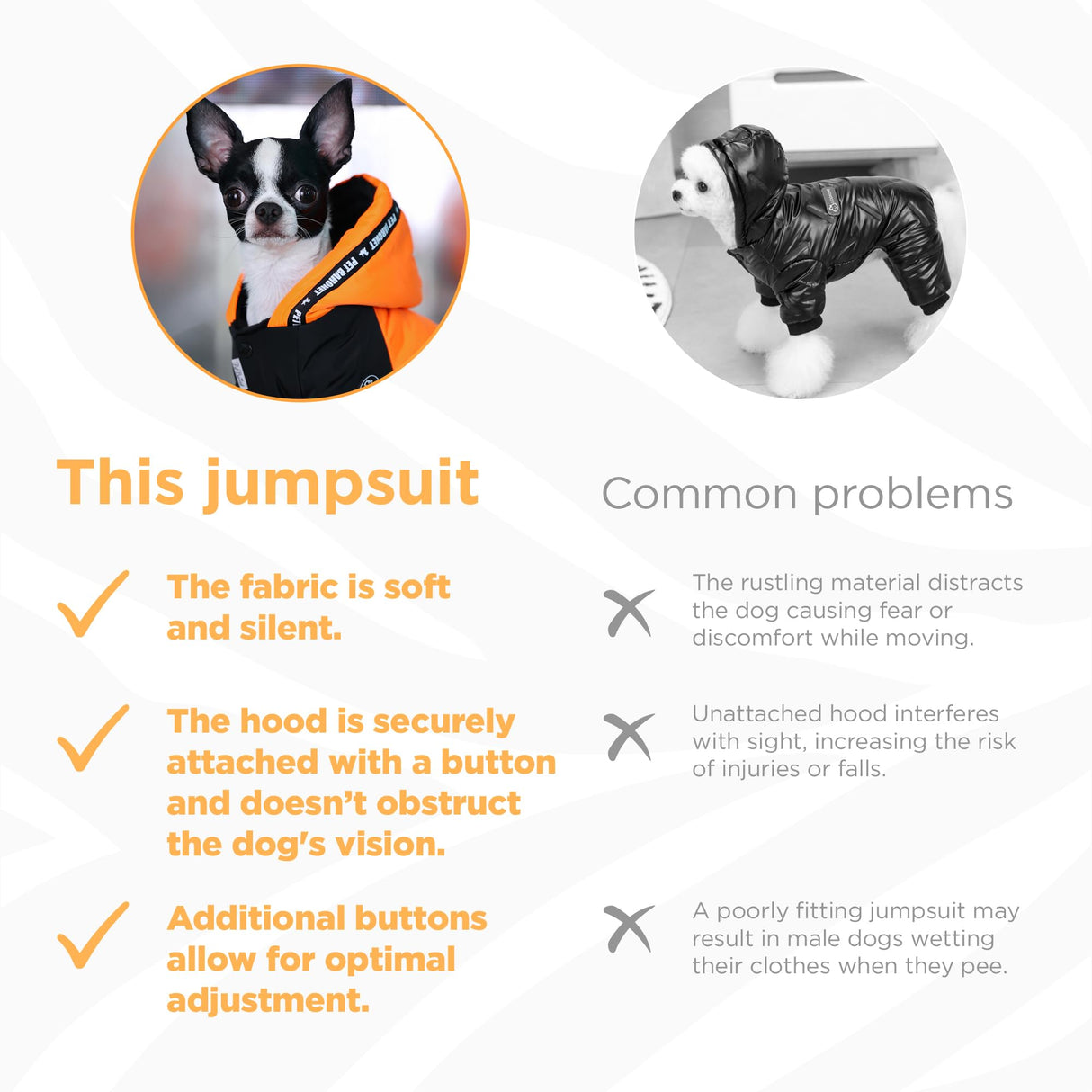 PETBARONET Waterproof Full Body Winter Jacket for Dogs, Dogs Snowsuit, Perfect for Cold Weather, Ideal for Small and Medium Breeds (Orange, XXL:Chest 22'', Length: 15.7'')