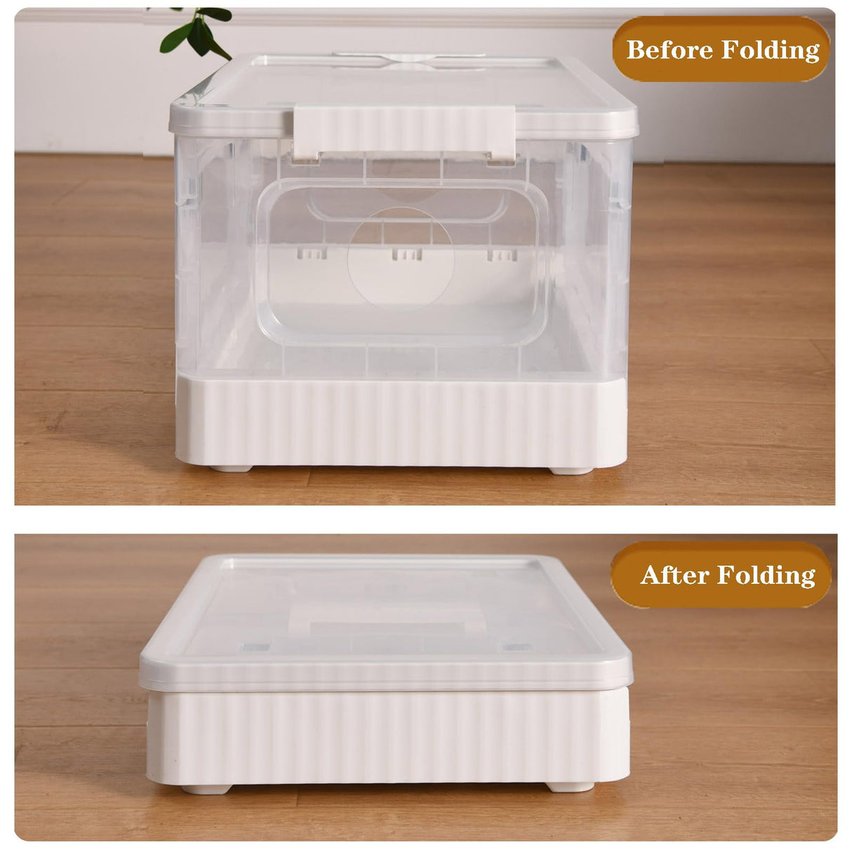 Cat Drying Box | Anti-Hair Flying | Transparent Foldable Pet Drying Room | Drying Cage for Cat and Small Dogs | Without Hair Dryer (Transparent White, Medium)