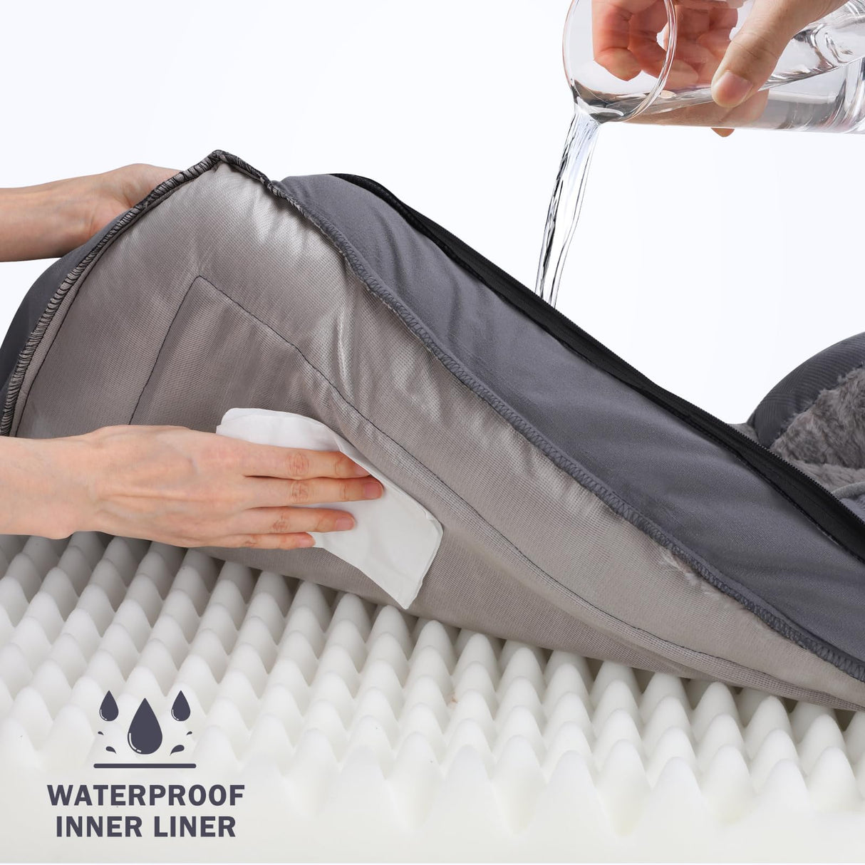 INVENHO Orthopedic Dog Beds Large Sized, XL Washable Dog Sofa with Egg-Crate Foam, Waterproof Lining and Non-Skid Bottom