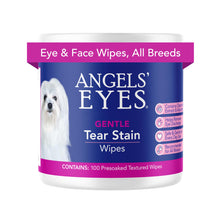 Load image into Gallery viewer, ANGELS' EYES Gentle Tear Stain & Pet Eye Wipes for All Dogs & Cats Textured Grooming Wipes Remove Discharge & Mucus, Reduce Tear Stains, Hypoallergenic with Aloe & Chamomile, 100ct