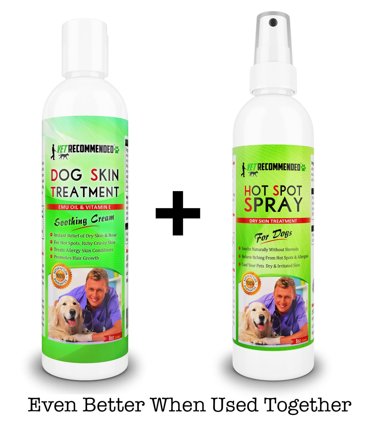 Vet Recommended Dog Dry Skin Cream & Moisturizer - Helps Dog Hair Loss Regrowth - Dry Nose & Cracked Paws - Works with Hot Spots for Dogs - 240ml (8 Oz)