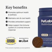 Load image into Gallery viewer, PetLab Co. 22 in 1 Dog Multivitamin - Support Dog's Immune Response, Skin, Coat, Joints & Overall Health - Vitamins A, E, D, B12, Minerals, Antioxidants - Chewable Pork Flavor - Packaging May Vary