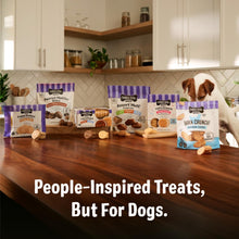 Load image into Gallery viewer, Three Dog Bakery Lick'n Crunch Sandwich Cookies Premium Dog Treats with No Artificial Flavors, Carob/Peanut Butter, Golden/Vanilla, 39 Ounces (Pack of 1)