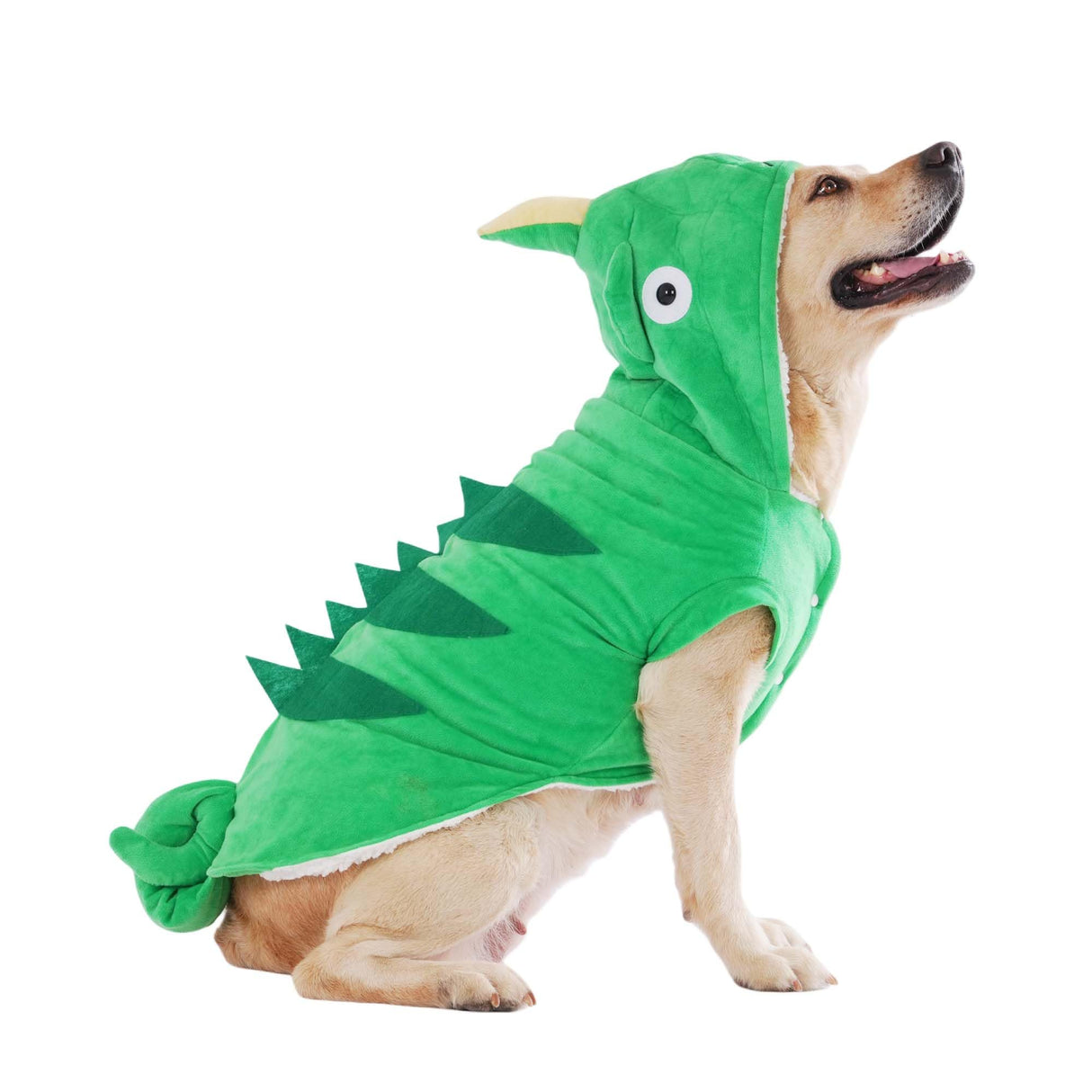 MuYaoPet Chameleon Dog Costume for Halloween,Winter Fleece Pet Cat Coat Jacket for Small Medium Large Dog,Pet Funny Clothes Hoodie Labrador Bulldog Chihuahua (Green,3XL)