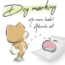 Load image into Gallery viewer, WICKEDPUP Dog Diaper Liners Booster Pads for Male and Female Dogs, 100ct | Disposable Diaper Inserts fit Most Reusable Pet Belly Bands, Wraps, and Washable Period Panties