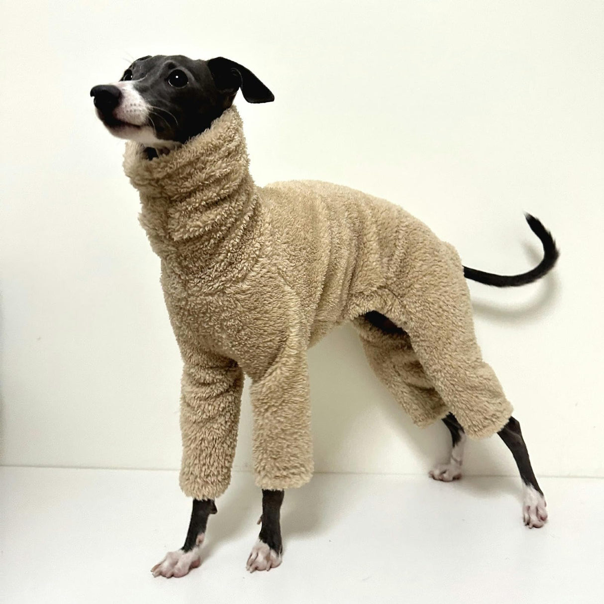UOSIA Dog Winter Coat Soft Fleece Pullover Full Body Warm Whippet Pajamas Pjs Jumpsuit Cold Weather Pet Jacket Turtleneck Onesie Sweater for Italian Greyhound