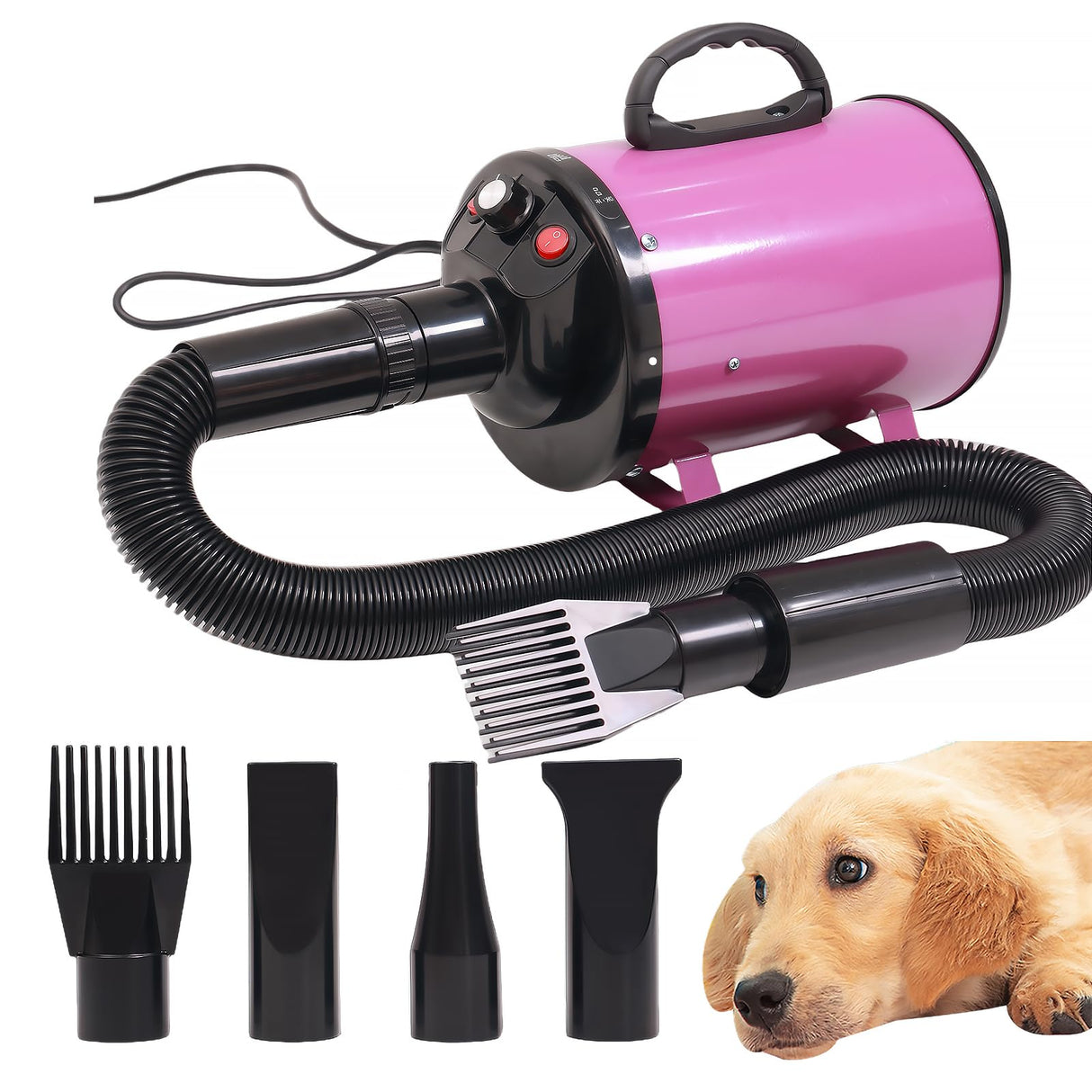 keqi 2800w 75m/s Pet Dryer Stepless Adjustable Speed Temperature Dogs Grooming Blow Dryer with Heater for Pets Hair Dryer