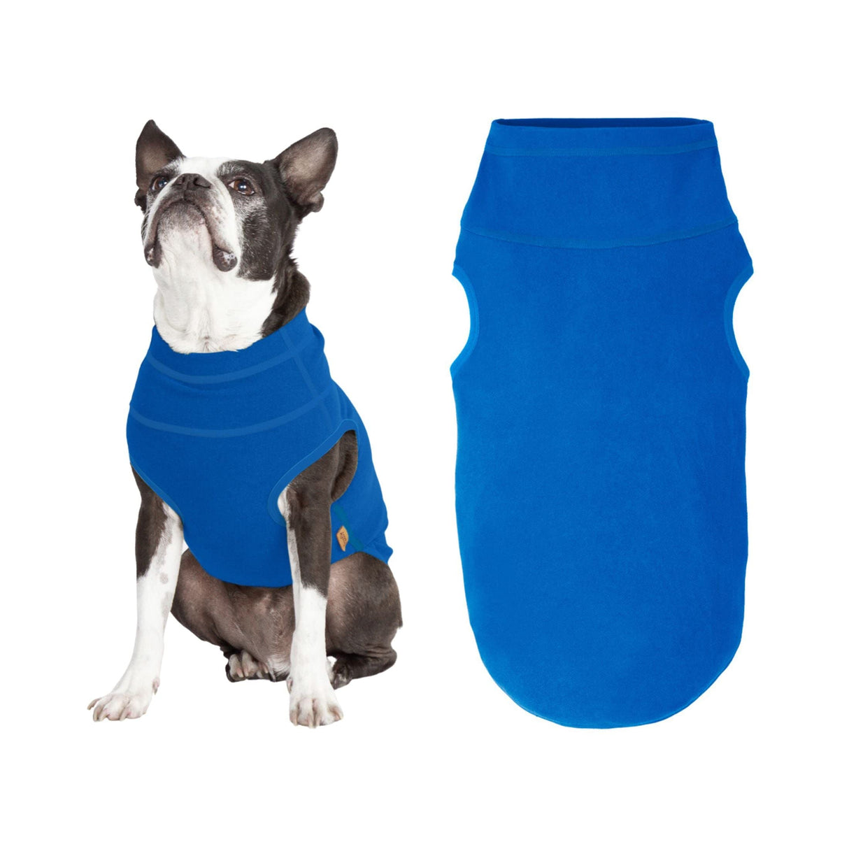 Gooby Microfiber Stretch Fleece Vest Dog Sweater - Blue, Medium - Warm Pullover Microfiber Fleece Dog Jacket for Small to Large Dogs