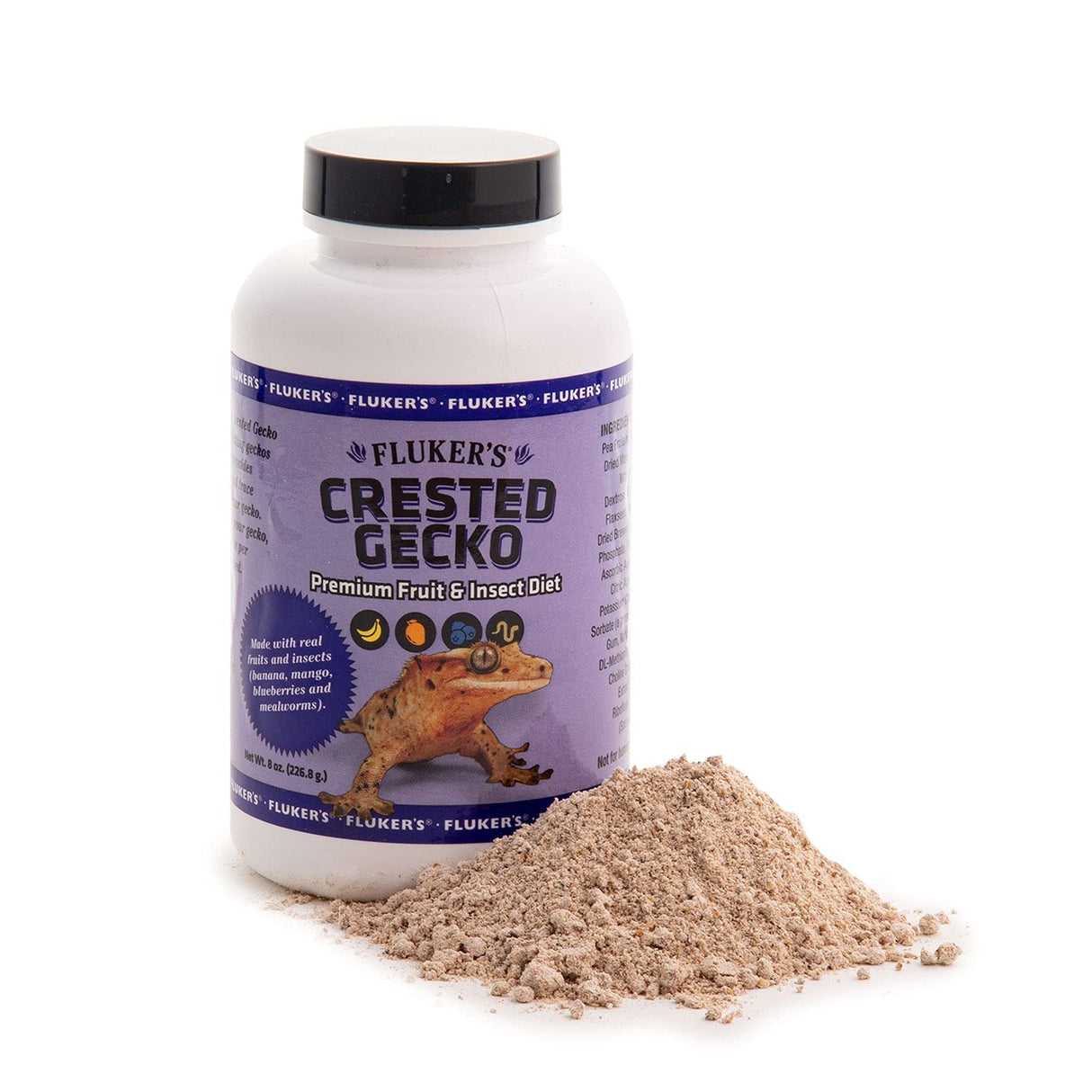 Fluker's Premium Crested Gecko Diet, Made with Real Fruit and Insects, 8 oz