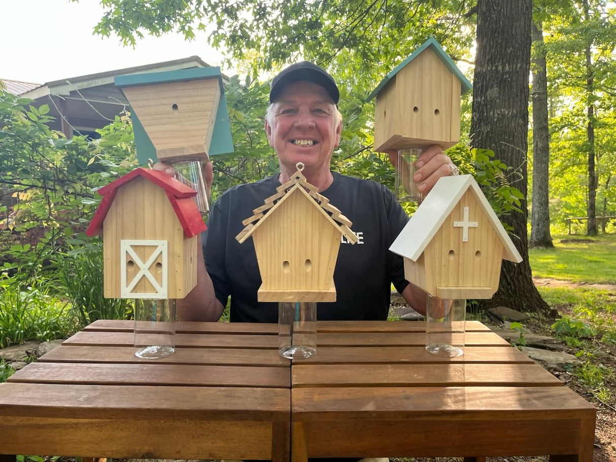 GRTRE 1 Pack Wood Carpenter Bee Trap for Outside - Wood Boring Bee Trap - Best Bee Trap - Nature Shed Style Carpenter Bee Traps Outdoor Hanging