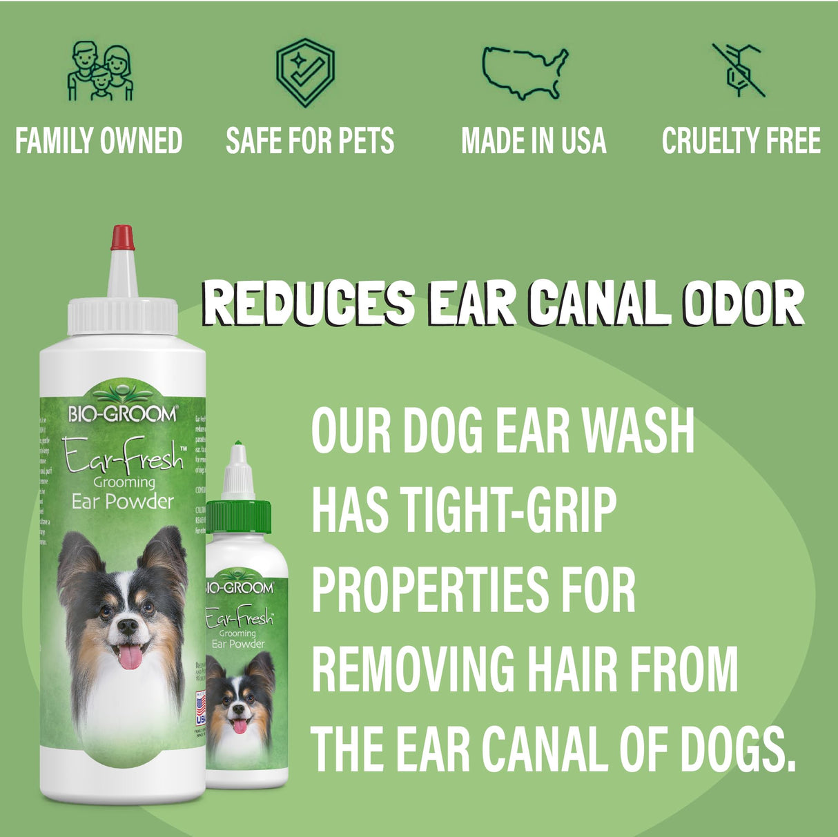 Bio-Groom Ear-Fresh Dog Grooming Ear Powder - Cleaning and Grooming Products for Cats & Dogs, Pet Bathing Supplies, Puppy Wash, Cruelty-Free, Made in USA, Powder for Animals - 85 g 1-Pack