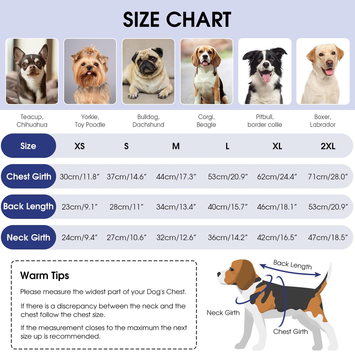Queenmore Large Dog Sweater, Dog Sweaters for Large Dogs, Thanksgiving Fall Knit Pet Kintwear, Turtleneck Stretchy Christmas Pet Sweater, Winter Warm Clothes for Labrador, Doberman, Royal Blue,2XL