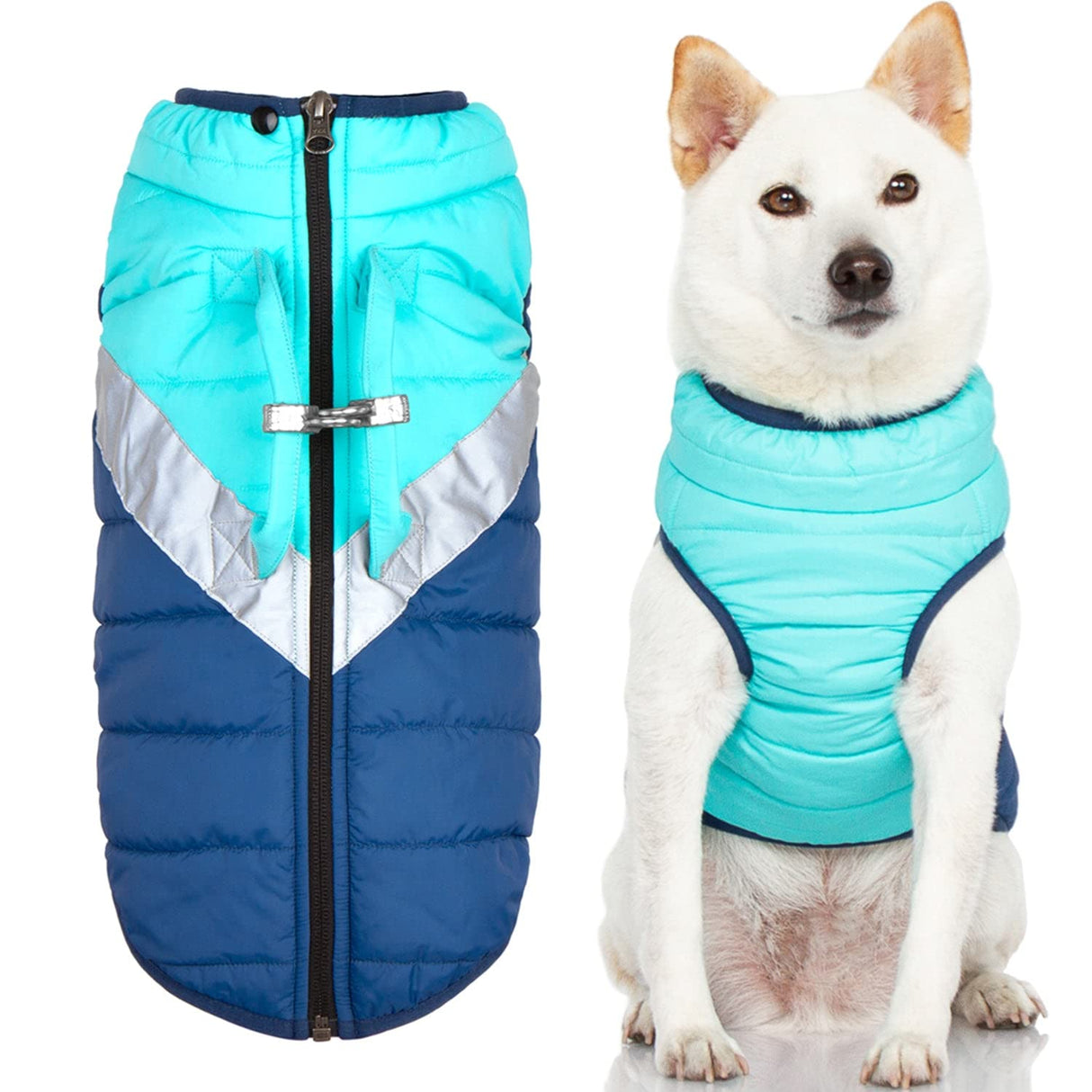 Gooby Mountaineer Dog Jacket - Mint, X-Small - Warm Zip Up Coat with Lift Handle and Dual O Ring Leash Water Resistant for Small to Medium Dogs