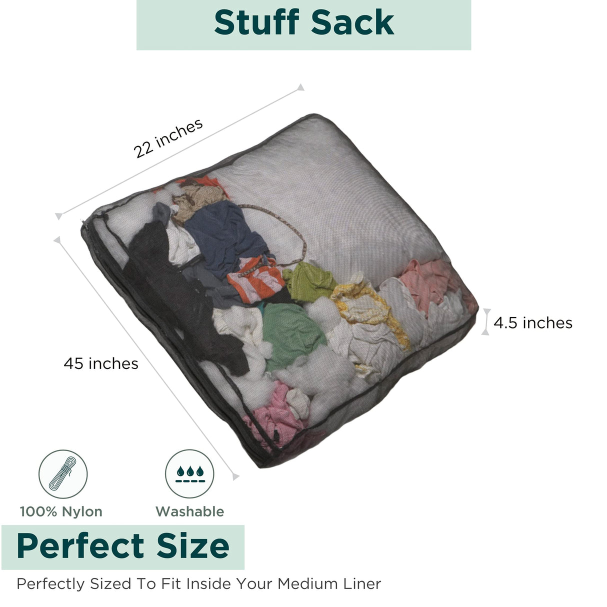 molly mutt Dog Bed Stuff Sack, Huge - Durable, Washable, 45.0"L x 36.0"W x 5.0"Th