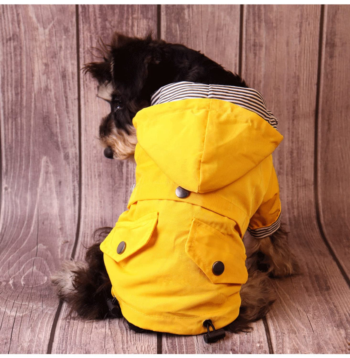 Dog Raincoat Jacket with Zip up Yellow rain Coat Hoodie Water Resistant Stylish Dog Raincoats (Large,Yellow)