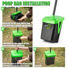 Load image into Gallery viewer, FUSBUNTY Pooper Scooper Swivel Bin & Rake with 100 Waste Bags, Dog Pooper Scooper with Bag Attachment for Large Medium Small Dogs, Poop Scooper with Lid for Lawn Yard Dog Kennel