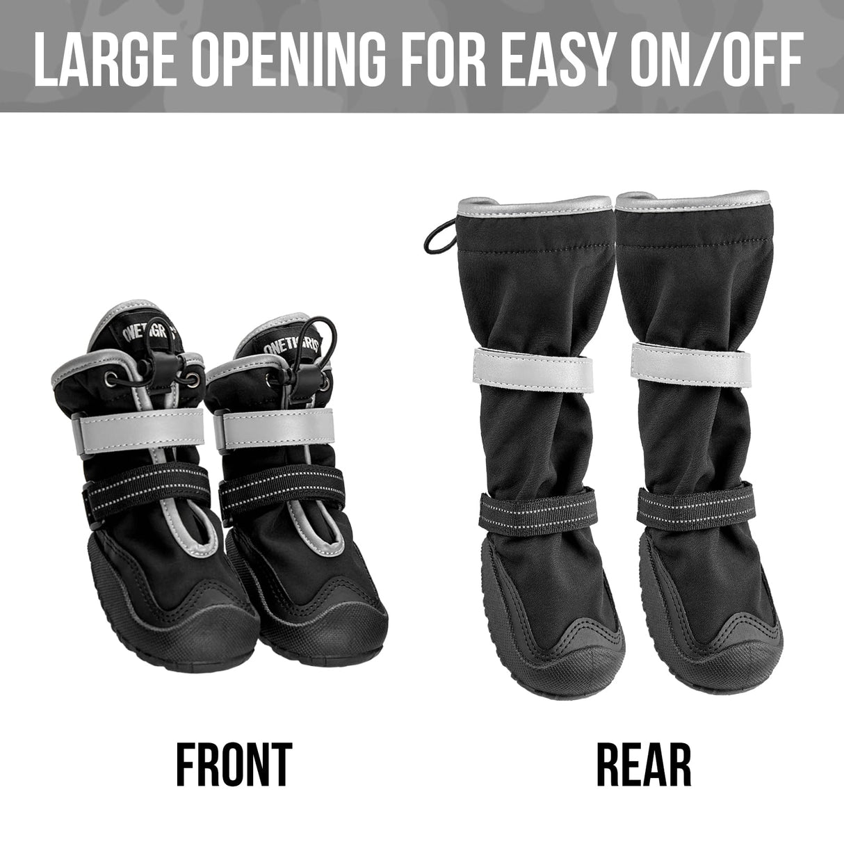 OneTigris Dog Shoes for Large Dogs, Pathfinder Medium Dog Boots & Paw Protectors for Winter Snowy Day,Water-Resistant in Rainy Weather, Outdoor Walking, Indoor Hardfloors Skid-Resistant Sole