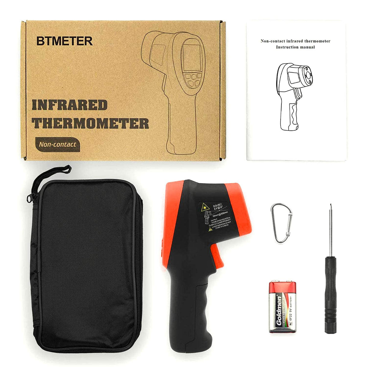 BTMETER BT-1500 Pyrometer 30:1 Industrial Laser Thermometer Gun, -58β to 2732β Non Contact High Temp Infrared Thermometer Digital IR Temperature Gauge Orange(NOT for Human Temp Test)