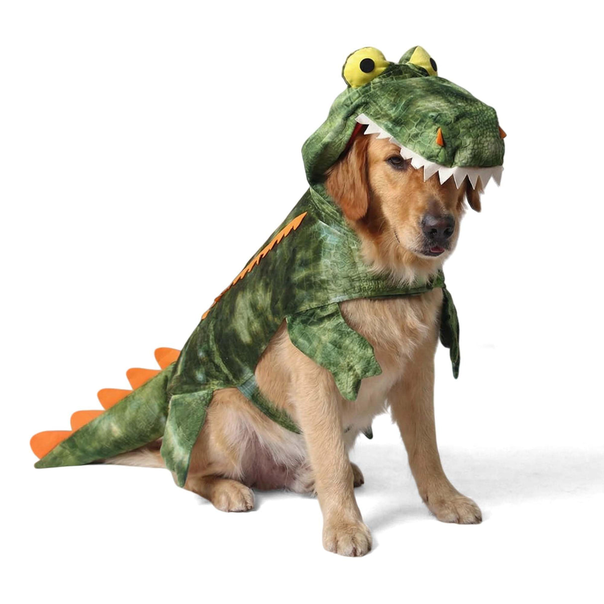 MUYAOPET Large Dog Costume Halloween Dog Crocodile Costume Pets Winter Warm Coat Jumpsuits (XL, Green)