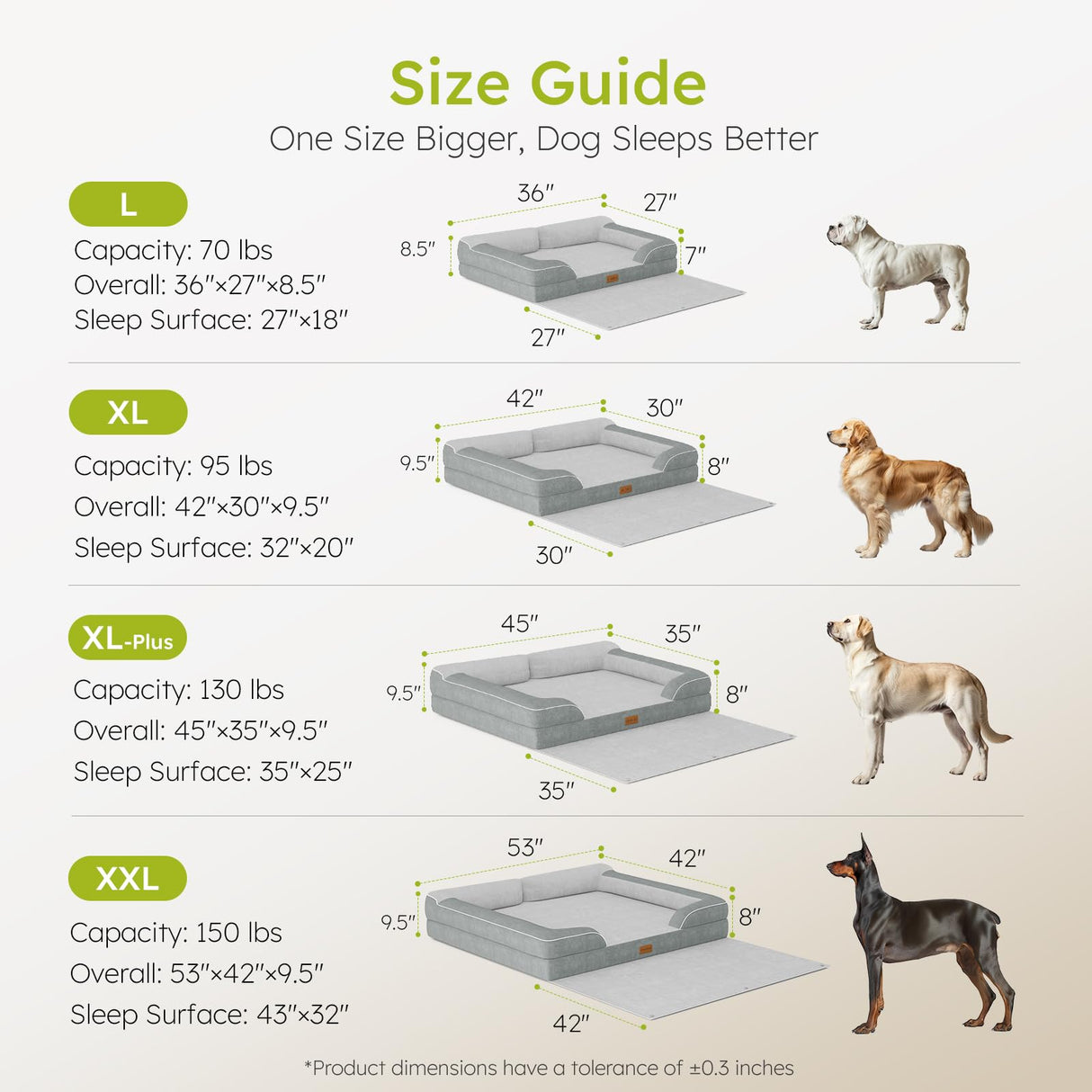 CWAWZ Dog Beds for Large Dogs, Orthopedic Pet Bed with Cooling Gel Memory Foam, Waterproof Large Dog Beds with Removable Washable Cover, 36" Pet Sofa Dutch Velvet with Blanket Bone Toy, Light Gray