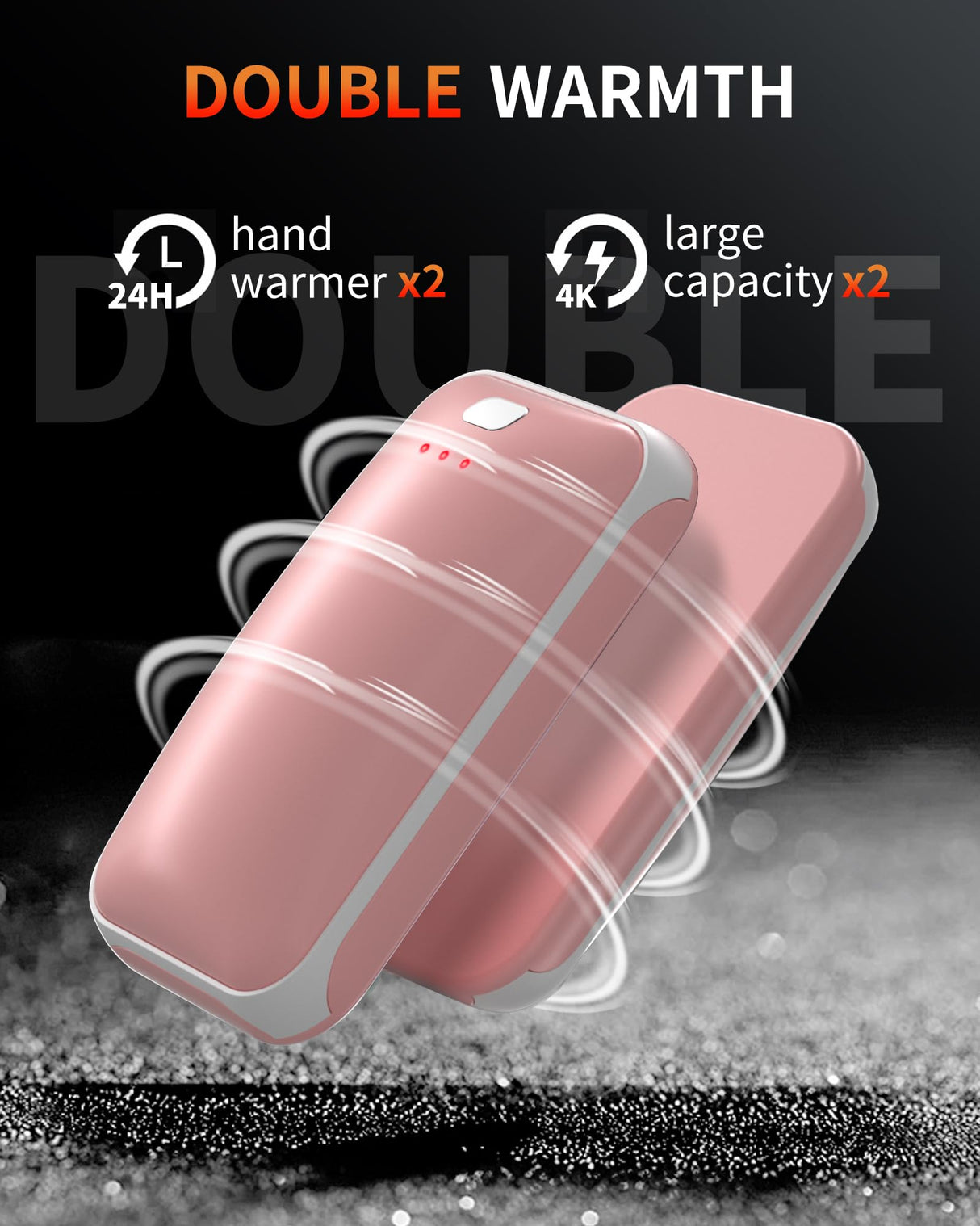 Hand Warmers Rechargeable, 2 Pack 4000mAh Electric Handwarmer, Portable Pocket Heater Handwarmers, Gifts for Men, Women, Christmas, Outdoor, Indoor, Golf, Camping, Hunting Accessories