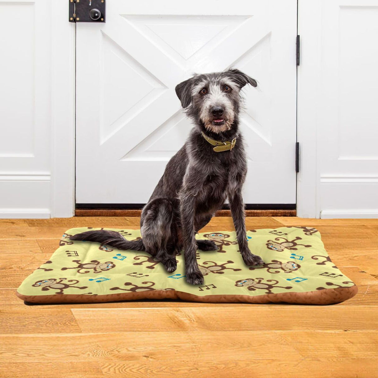 Sletend Dancing Monkey Music Notes Pet Bed Cute Dog Bed Mat Absorbing Non Slip Pad Pet Sleeping Mat for Small, Medium, and Large Dogs Puppy Cat 24 in x 18 in
