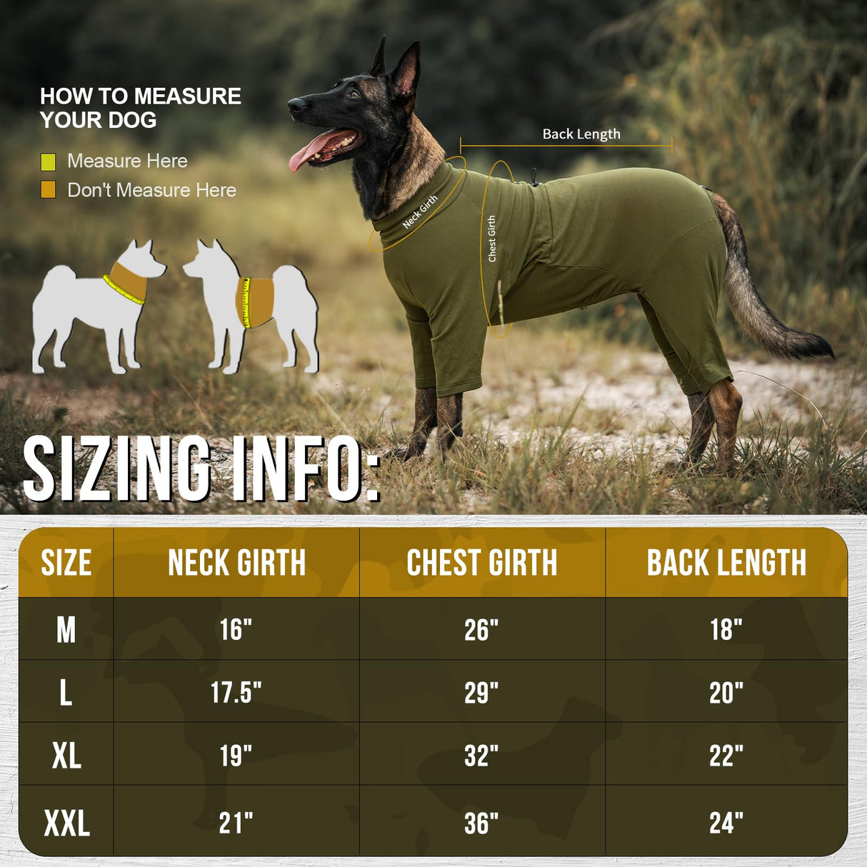 OneTigris Dog Pajamas - Breathable Modal Stretch Dog Clothes, Four-Legged Cold Weather Clothes, Anti-Shedding Suit Onesie with Back Locking Zipper and Adjustable Chest Drawcord