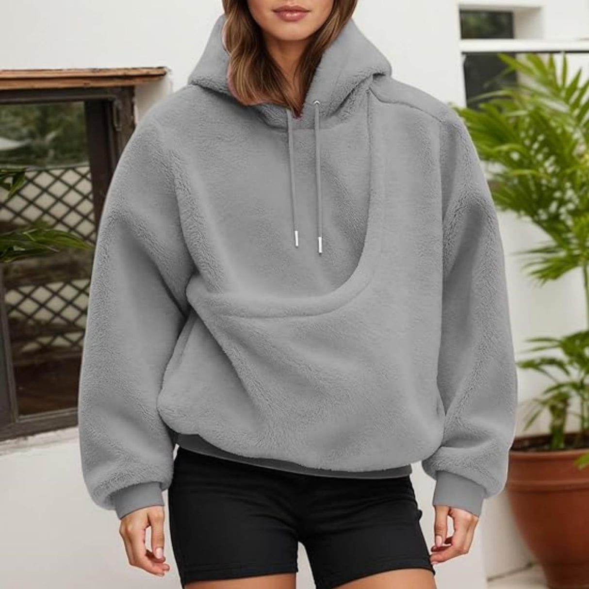 Pet Sling Hoodie - Pet Care Hoodie with Pocket Front Carry Pouch, Unisex Fit, Ultra-Soft Warm for Small Cats and Dogs (Light Grey,X-Large)