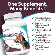 Load image into Gallery viewer, K9 Select Melatonin for Dogs - Composure Dog Calming Chews - Dog Melatonin for Sleep - Reduce Stress Helps Composure Calming Treats for Small Dogs - 3 mg, 120 Beef Flavored Chewable Tablets