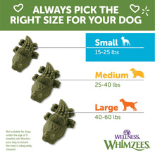 Load image into Gallery viewer, WHIMZEES Wellness Alligator Dog Dental Treats, Natural Chews, Small Size, (24 Count)