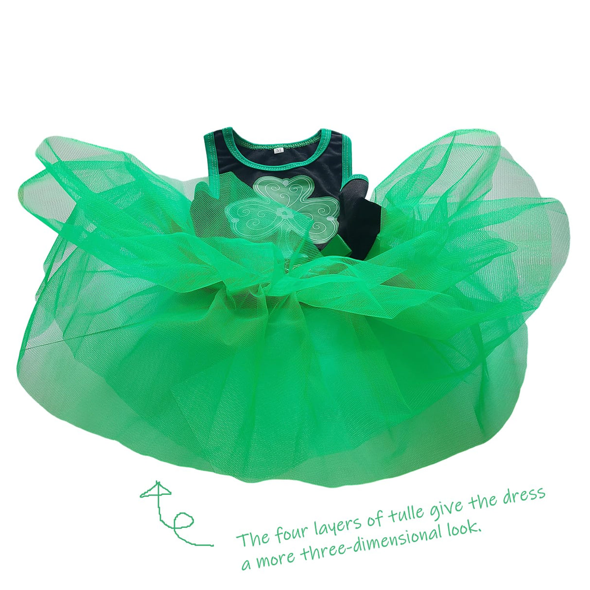 Small Dog St. Patricks Day Outfit Green Dress, Bandana & Bow Clip 3 Piece Irish Pet Cat Costume Accessories M