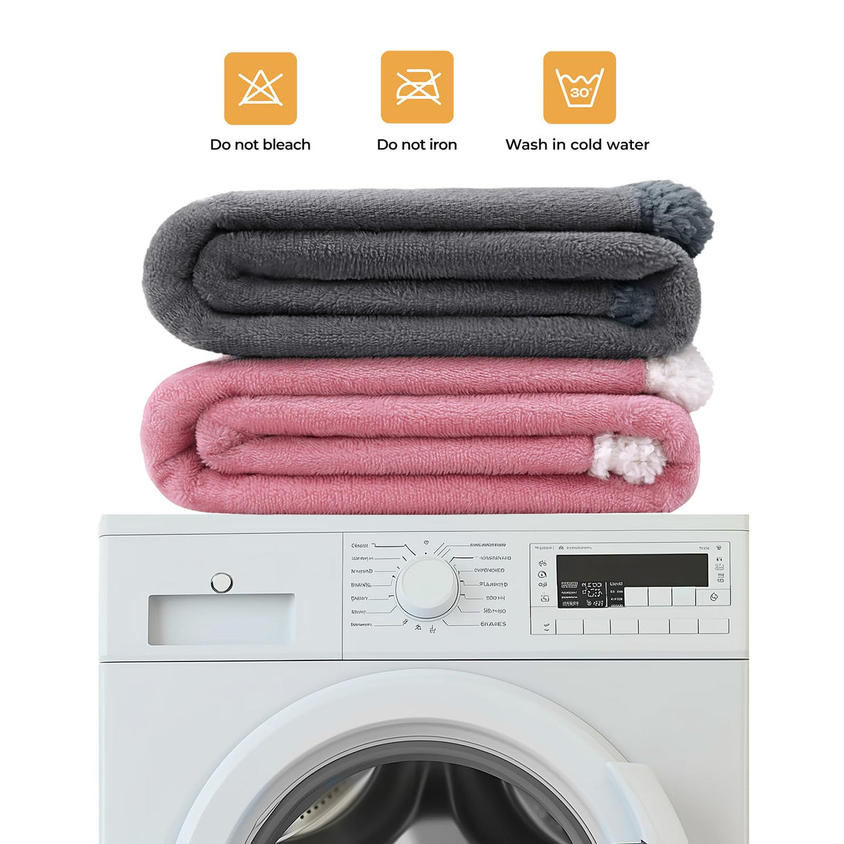 Luciphia Waterproof Bed Blanket Washable, Soft Sherpa Fleece Puppy Reversible Throw Blankets for Medium Large Dog Cat, Furniture Cover Protector Couch from Liquid Pee and Pet Fur, Light Grey,85" x 57"