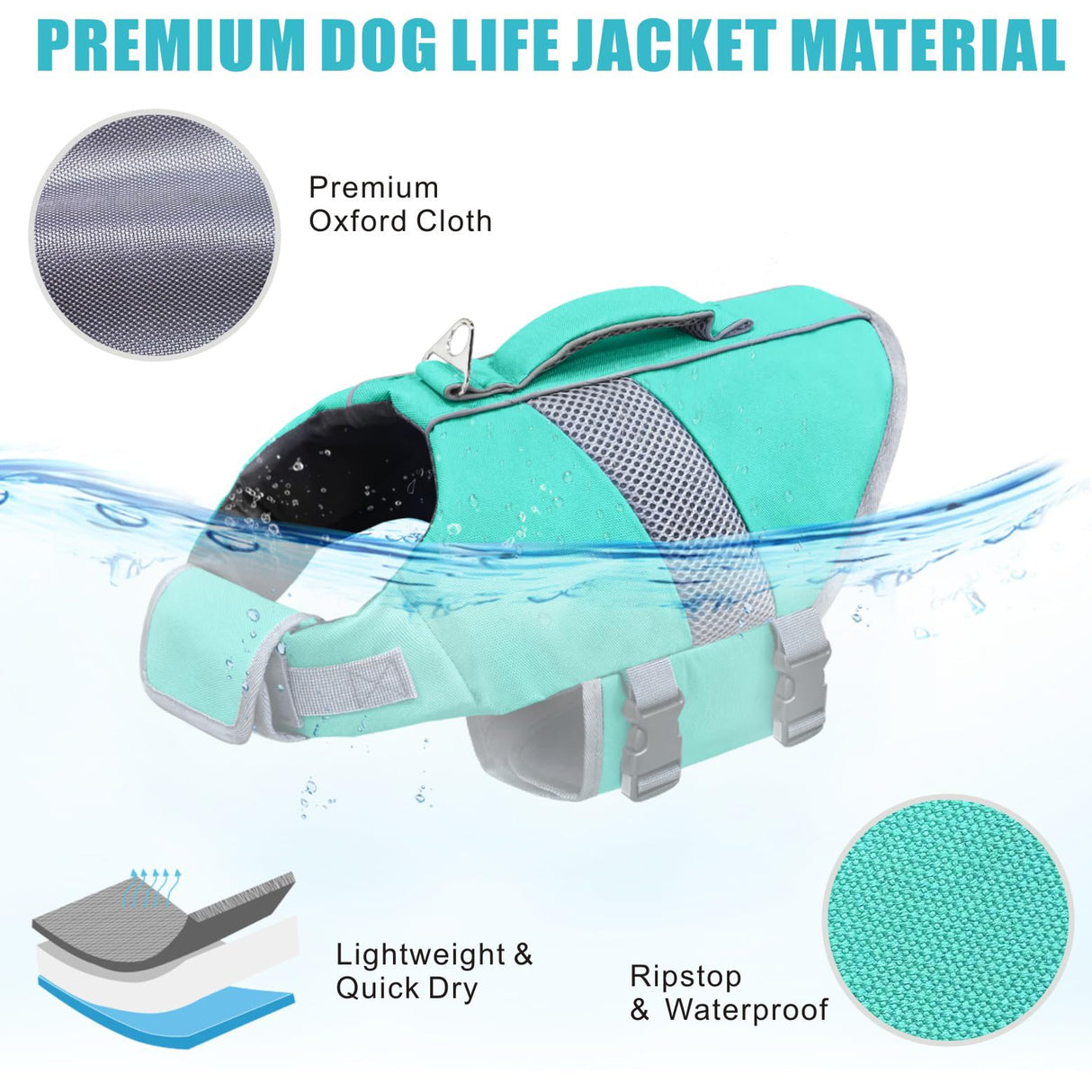 Mosucoirl Dog Life Jacket High Flotation,Shark Dog Lifesavers Floats Coat High Visibility Reflective Pet Safety Vest Swimsuits Small Medium Large Dog Life Vest for Swimming Boating Surfing Kayaking