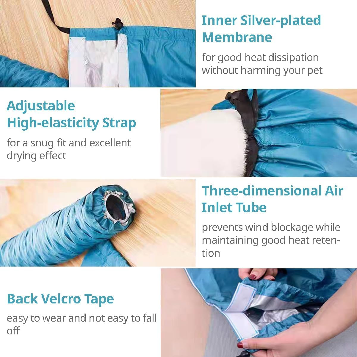 MANON ROSA Dog Drying Bag – Quick Dry Pet Hair Drying Suit for Small, Medium & Large Dogs and Cats, 360° Air Circulation Grooming Accessory for Blow Drying (XX-Large)