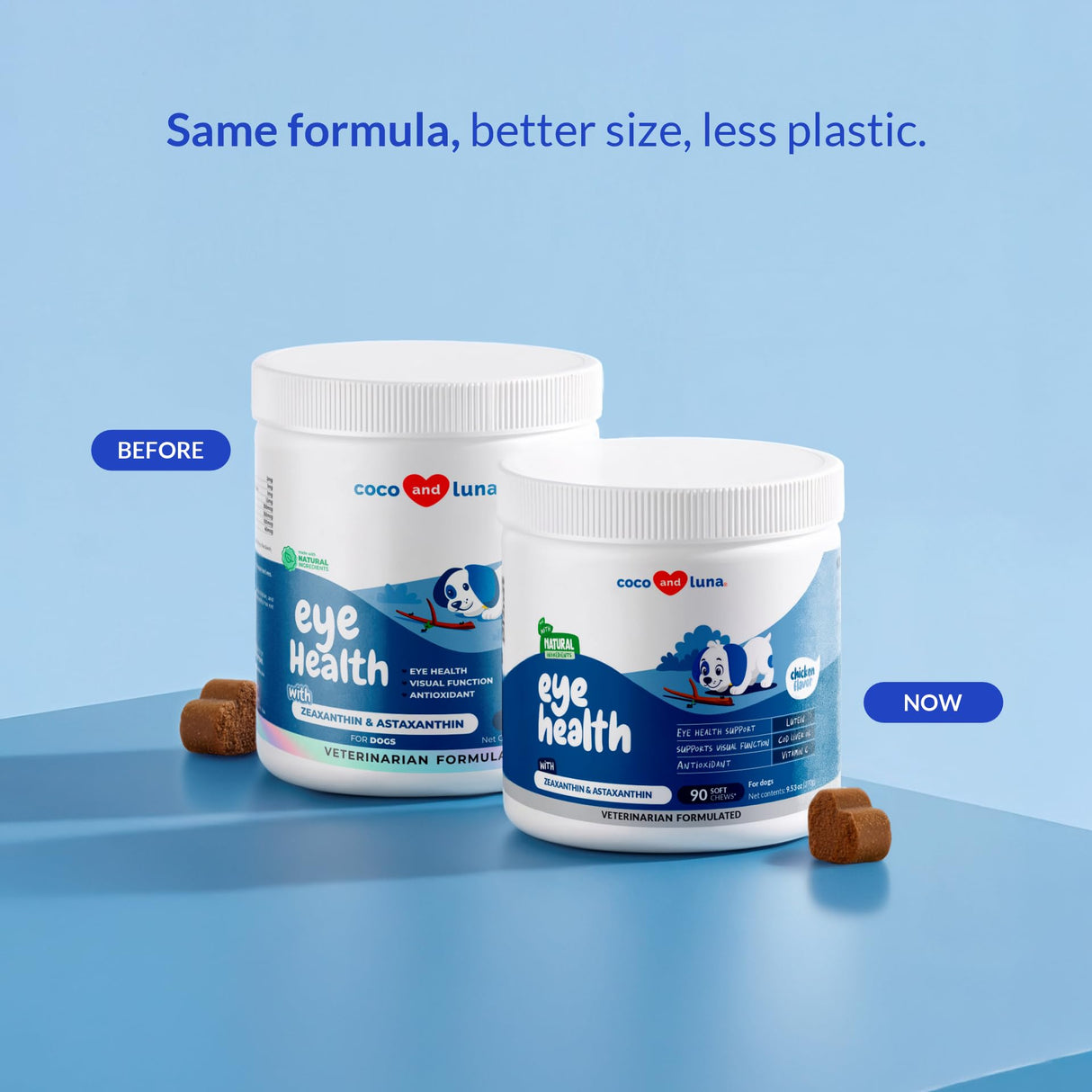 Eye Support for Dogs - 90 Soft Chews - Dog Supplements for Vision, Eye Vitamins for Dogs, with Cod Liver Oil Antioxidant, Dog Omega Supplement, Omega 3 EPA and DHA Fatty Acids.