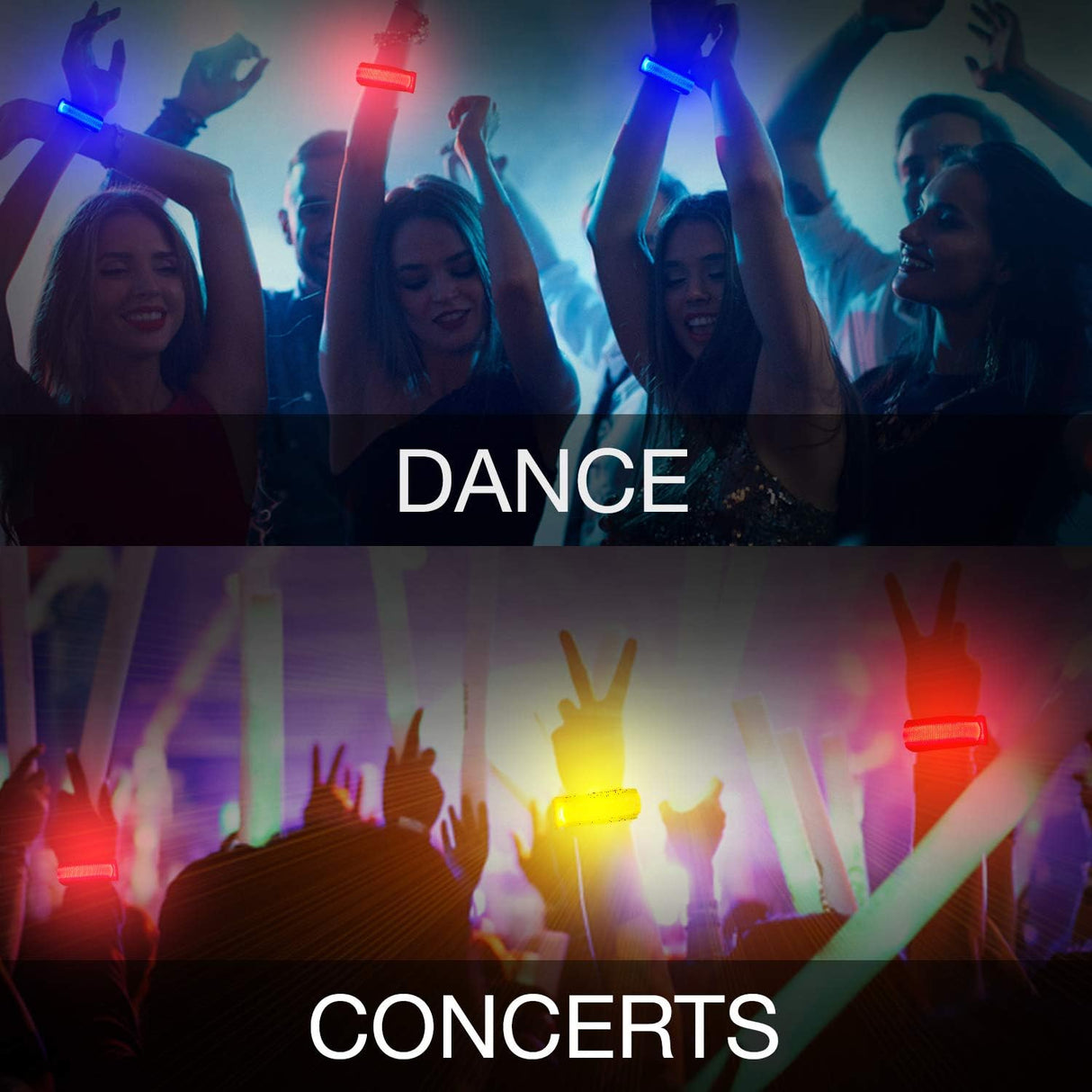 KIRALUMI 8 PCS LED Glow Bracelets, Light Up Wristbands - Halloween Glow in The Dark Party Bracelets Favors Supplies for Christmas, Concerts, Festivals, Game Prizes, Sports, Rave Accessories(Orange)