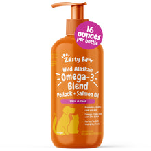 Load image into Gallery viewer, Zesty Paws Wild Alaskan Omega-3 Blend Pollock + Salmon Oil for Dogs and Cats- Skin and Coat Support, Omega 3 Supplement for Pets, 16oz