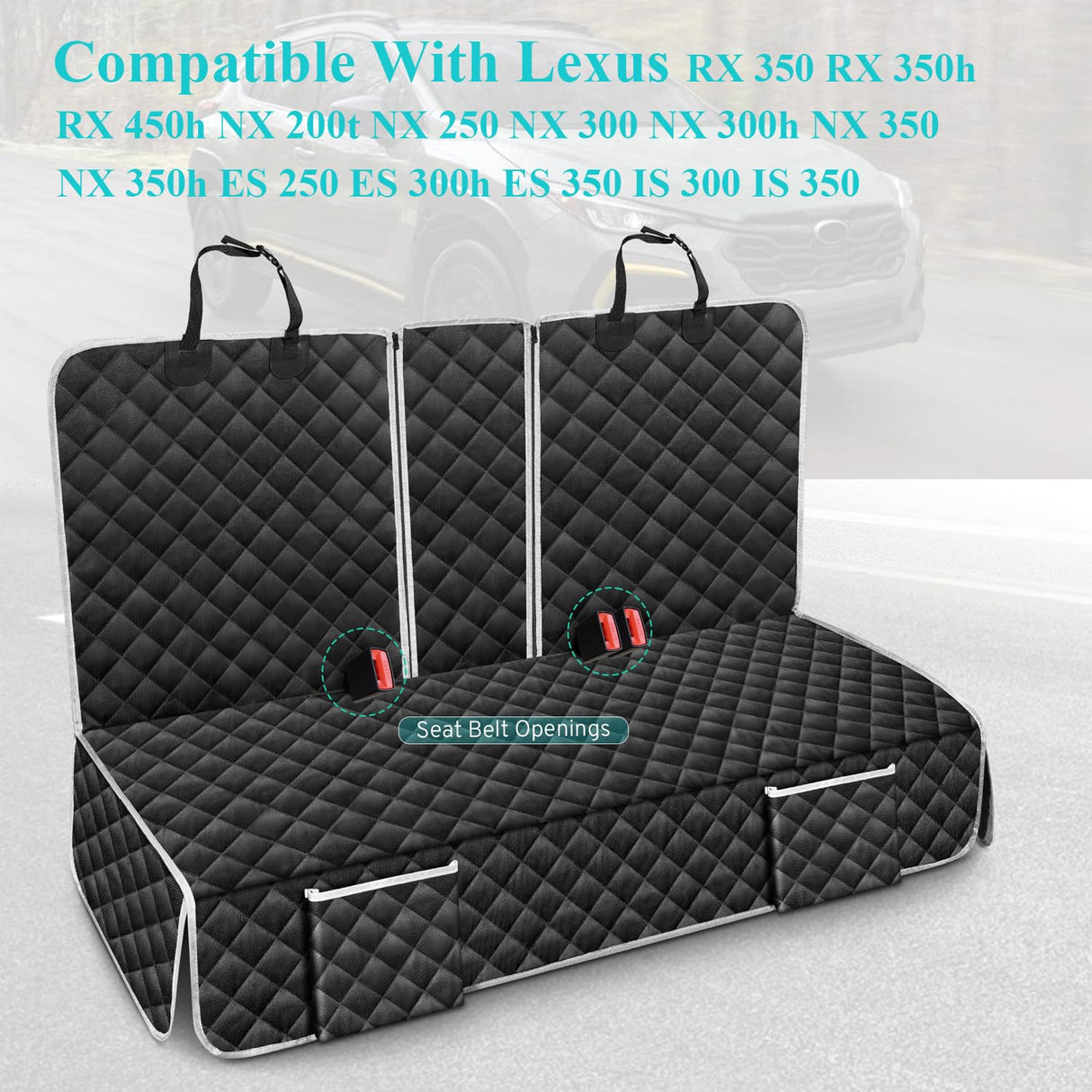szyuchen Dog Car Seat Cover Compatible with Lexus NX RX ES is 250 350 350h 450h 500h 300h 200t Back Seat Accessories, Waterproof Pet Bench Backseat Covers with Non-Slip Backing - 2026 New