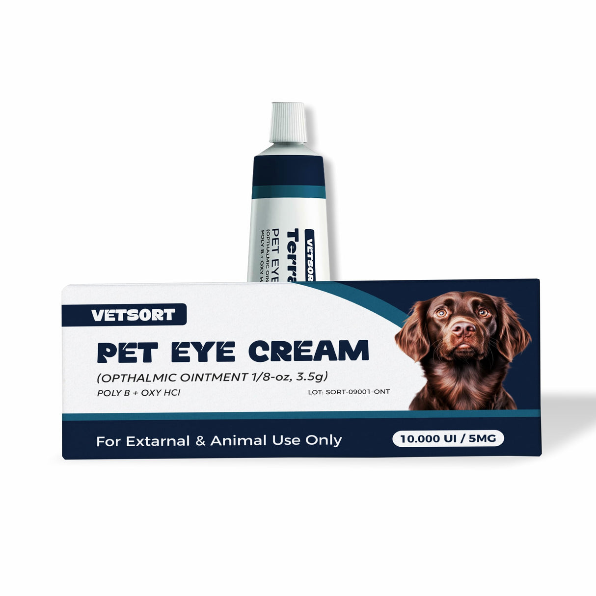 VETSORT Pet Eye Health Cream for Dogs, Cats, Cattle, Sheep, Horse, Rabbit, Bird 1.8 oz, (3.5g Tube)