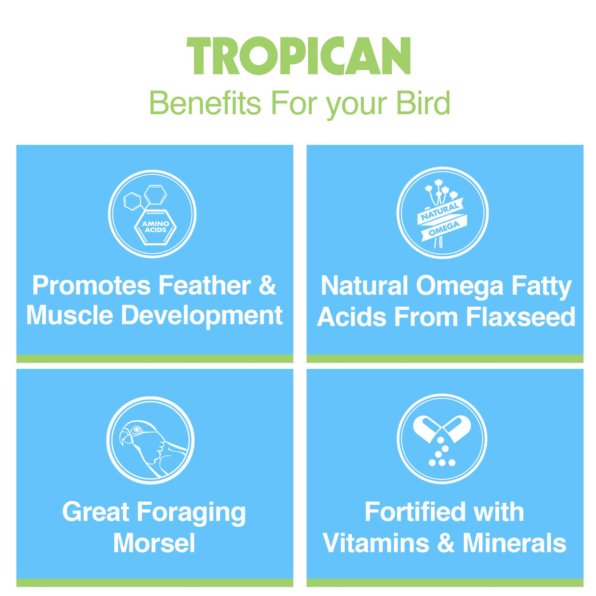 Hagen Tropican High Performance Parrot Food, 3.3 ib. - Hari Parrot Sticks with Peanuts & Sunflower Seeds and Higher Nutrition Levels
